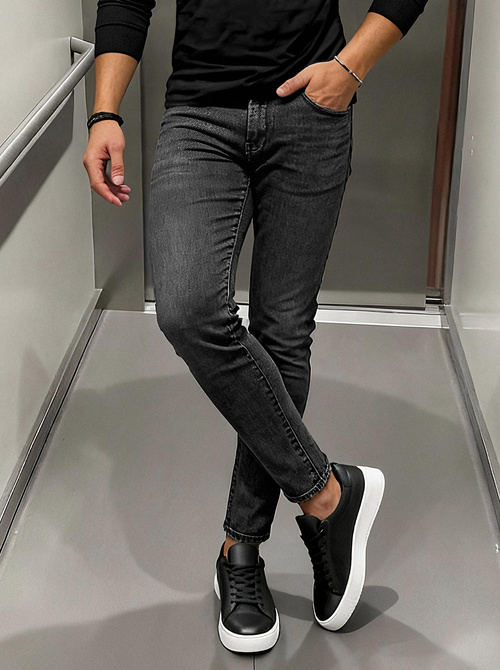 Herren Jeanshose Schwarz OZONEE O/JK2918Z
