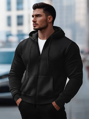 Herren Kapuzenpullover Schwarz OZONEE JS/2008Z