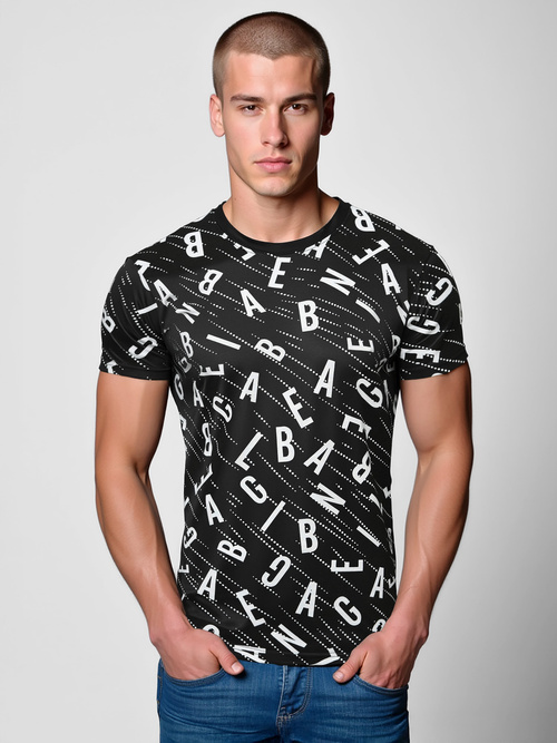 Herren T-shirt Schwarz OZONEE JS/8T1196/3Z