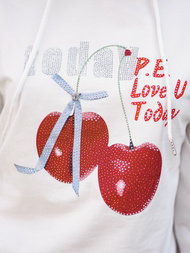 Damen Kapuzenpullover Weiß OZONEE JS/8B856/1