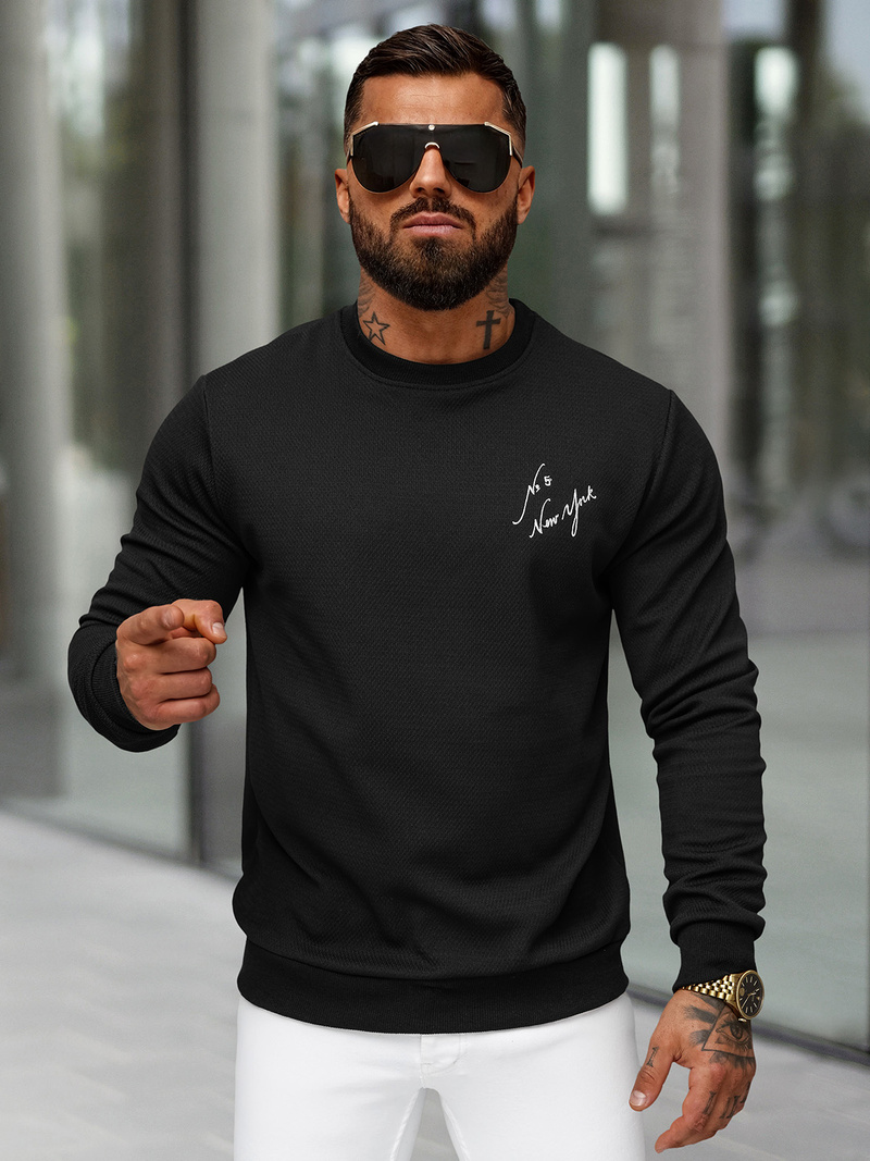 Herren Sweatshirt Schwarz OZONEE O/P2031Z