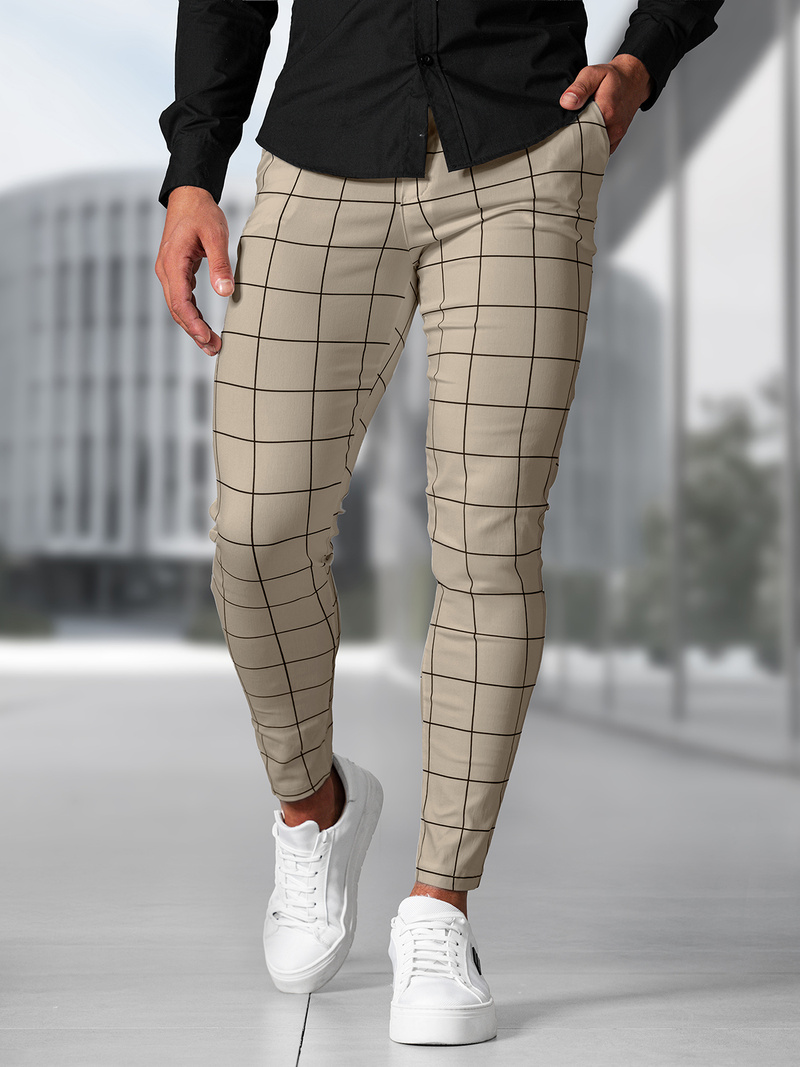 Herren Chino Hose Beige OZONEE O/P4009Z