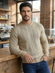 Herren Pullover Beige OZONEE JS/59B3608/155