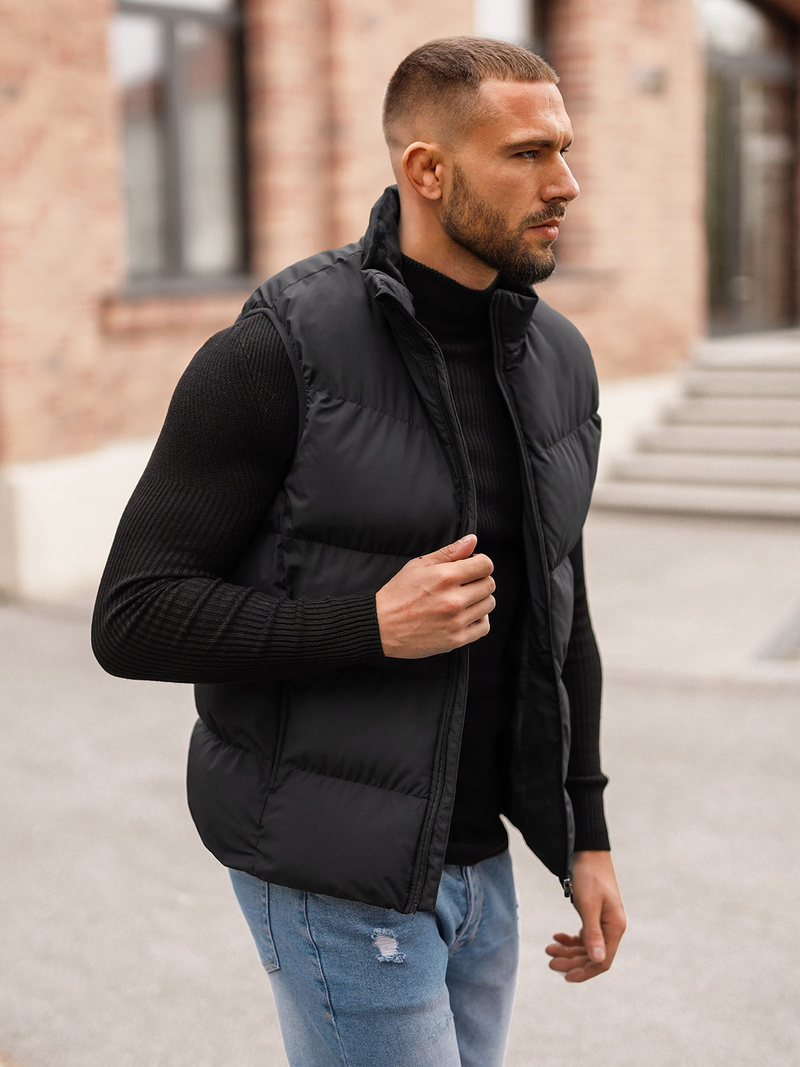 Herren Weste Schwarz OZONEE JS/18M1159/392Z