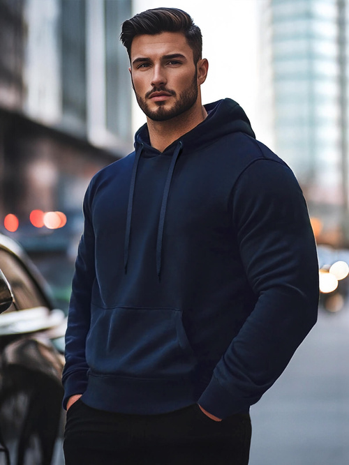 Herren Kapuzenpullover Dunkelblau OZONEE JS/2009Z