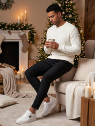 Herren Chino Hose Schwarz OZONEE O/P4049Z