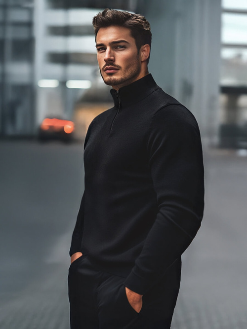 Herren Pullover Schwarz OZONEE NB/MM6007/4Z