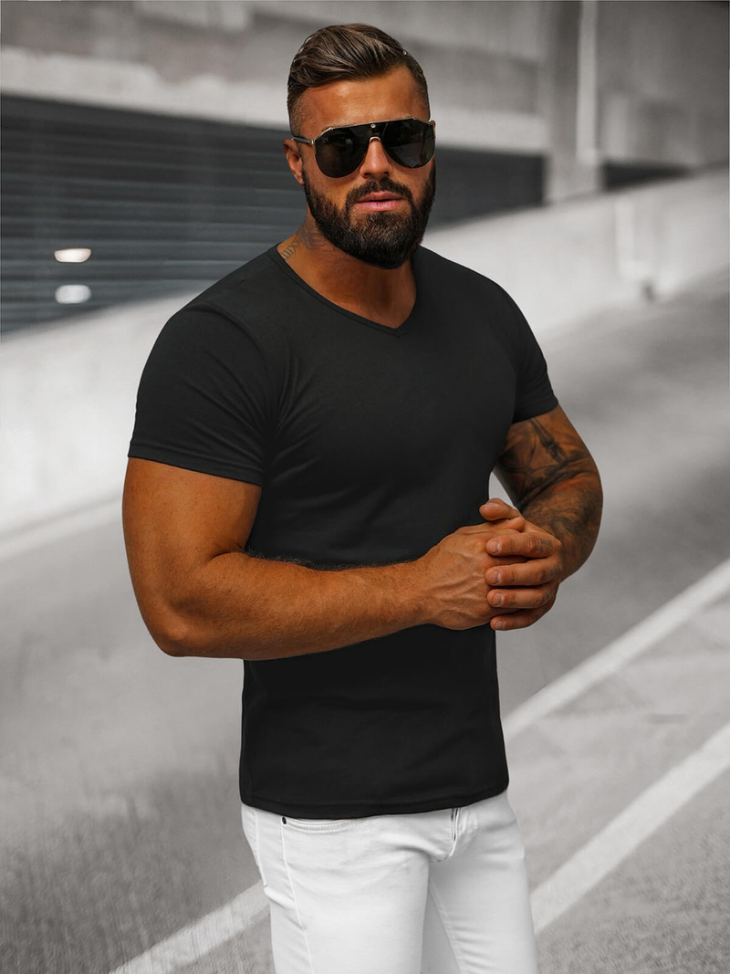 Herren T-shirt Schwarz OZONEE JS/712007Z