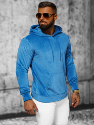 Herren Velours Kapuzenpullover Blau OZONEE JS/8B1170/17