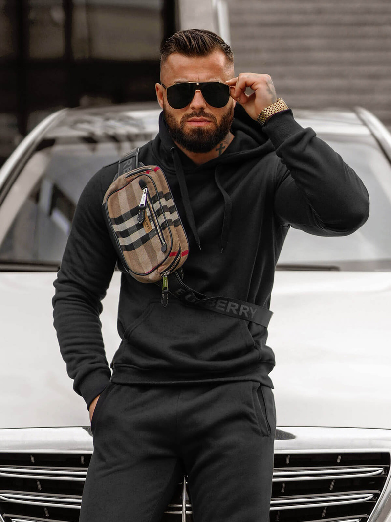 Herren Sportanzug Schwarz OZONEE JS/68C10381/3Z