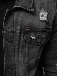 Herren Jeansjacke Schwarz OZONEE NB/MJ515N