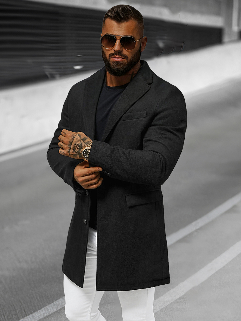 Herren Mantel Schwarz OZONEE JB/1047Z