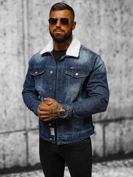 Herren Jeansjacke Sherpa Dunkelblau OZONEE NB/MJ516BSZ