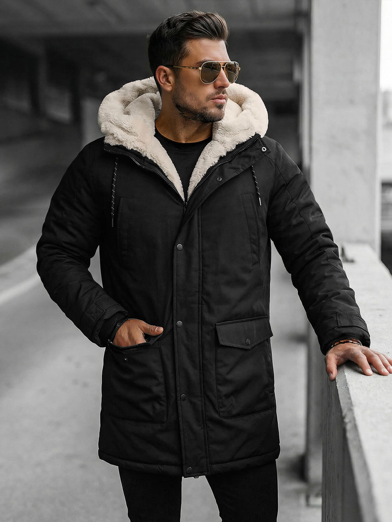 Herren Winterjacke Schwarz OZONEE JS/5M120/392Z