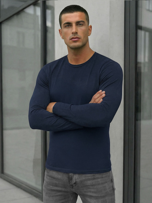 Herren Longsleeve Marineblau OZONEE JS/DB71/5