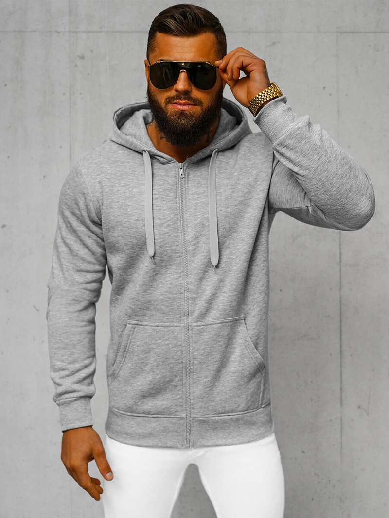 Herren Kapuzenpullover Grau OZONEE JS/2008Z