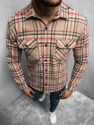 Herren Hemd Beige OZONEE E/3901/4