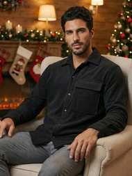 Herren Hemd Schwarz OZONEE O/GOM23040Z