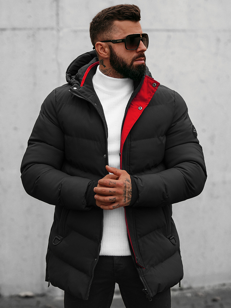 Herren Winterjacke Schwarz OZONEE N/7330Z