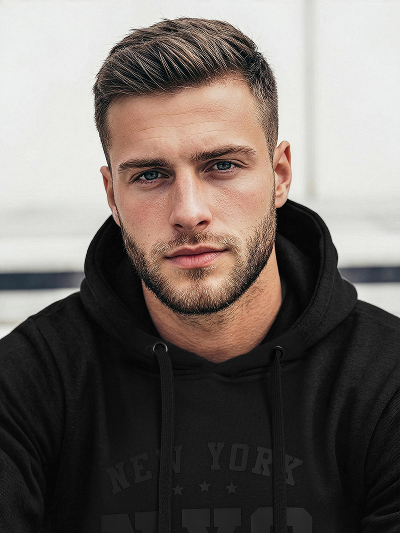 Herren Kapuzenpullover Schwarz OZONEE JS/8B1971/3