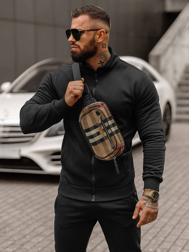 Herren Sportanzug Schwarz OZONEE JS/68C10385/3Z