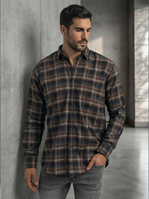 Herren Hemd Dunkelblau OZONEE V/V177Z