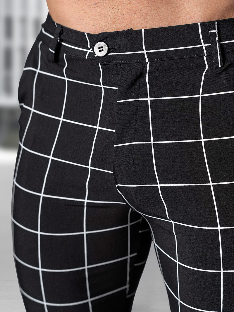 Herren Chino Hose Schwarz OZONEE O/P4009Z