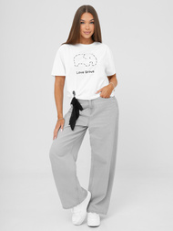 Damen T-shirt Weiß-Schwarz OZONEE JS/RJ77247