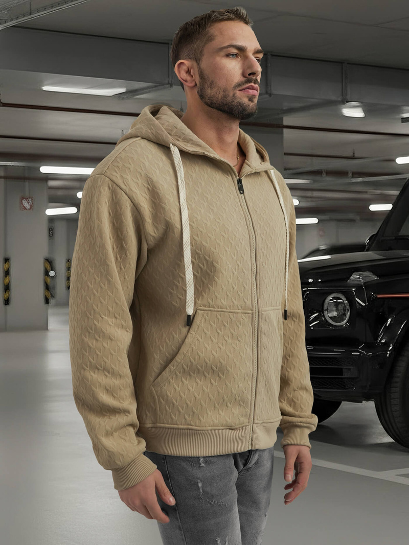 Herren Kapuzenpullover Beige OZONEE O/G3066