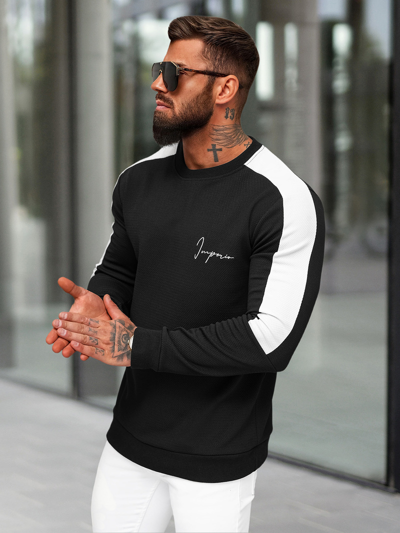 Herren Sweatshirt Schwarz OZONEE O/P2033Z