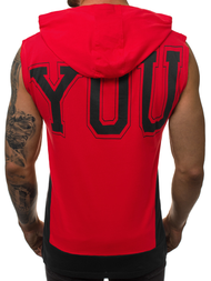 Herren Tank Top mit Kapuze Rot OZONEE B/60042Z