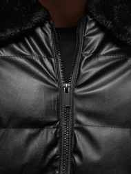 Herren Lederjacke Schwarz OZONEE O/M795Z