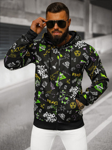 Herren Kapuzenpullover Schwarz OZONEE JS/8B1186/3