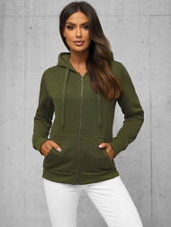 Damen Kapuzenpullover Khaki OZONEE JS/W03Z