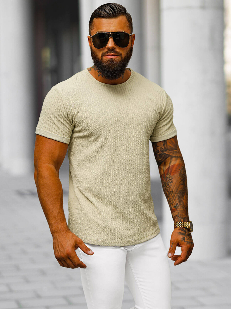 Herren T-shirt Beige OZONEE O/7766T