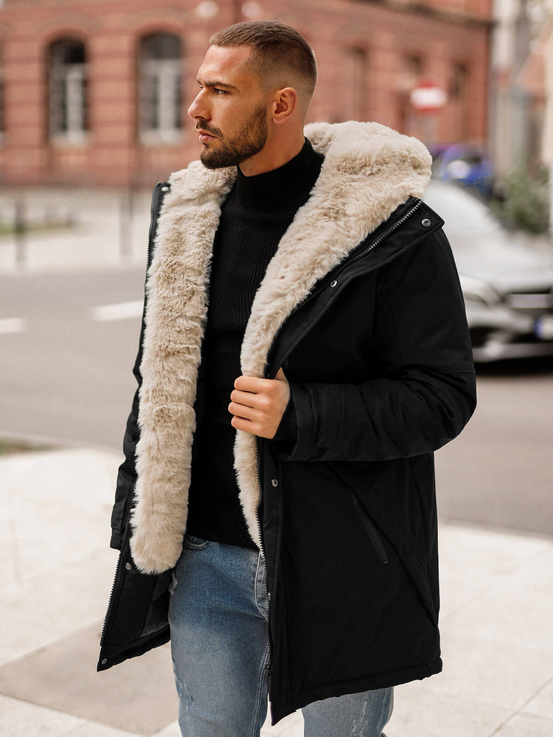 Herren Winterjacke Schwarz OZONEE JS/22M316/392Z