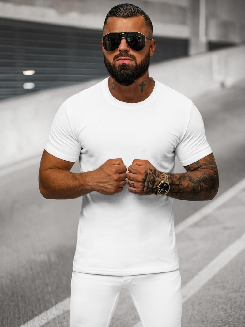 Herren T-shirt Weiß OZONEE O/T1277/1
