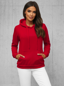 Damen Kapuzenpullover Dunkelrot OZONEE JS/W02Z