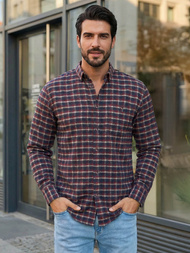 Herren Hemd Weinrot OZONEE V/V176Z