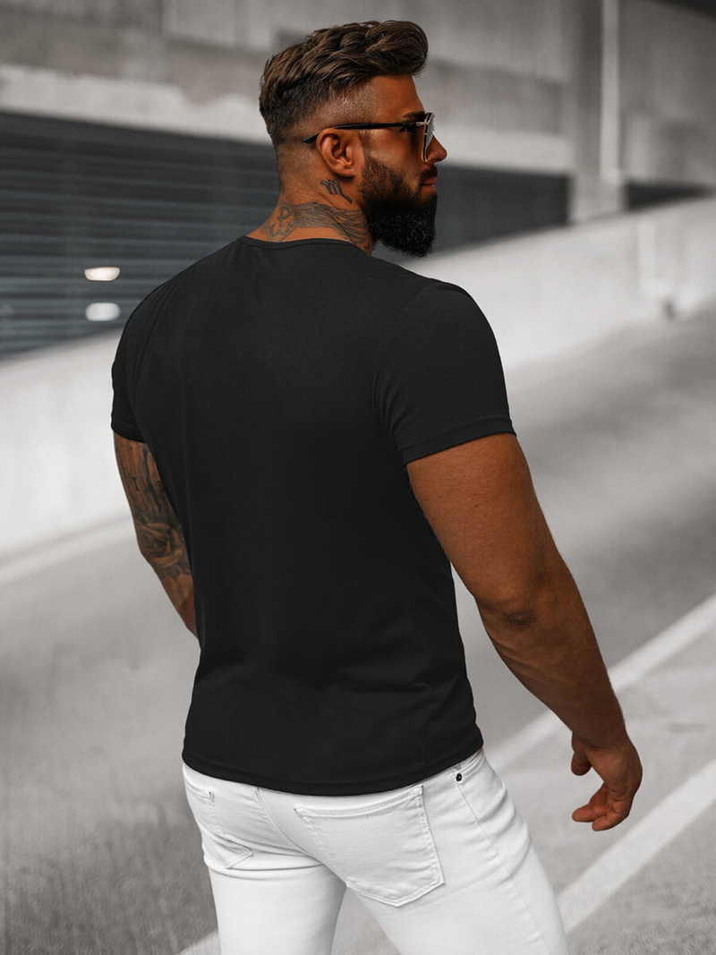 Herren T-shirt Schwarz OZONEE JS/712007Z