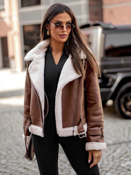 Damen Lederjacke Braun OZONEE JS/11Z8177