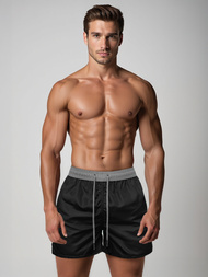 Herren Badeshorts Schwarz/Grau OZONEE JS/17K561/3Z