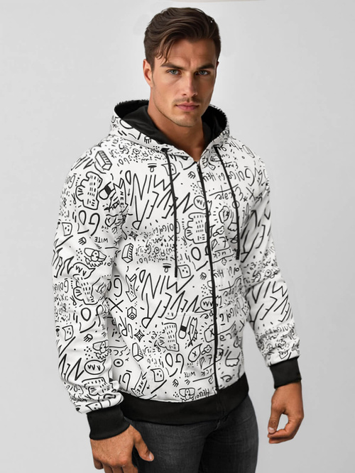 Herren Kapuzenpullover Weiß OZONEE JS/8B1182/1Z
