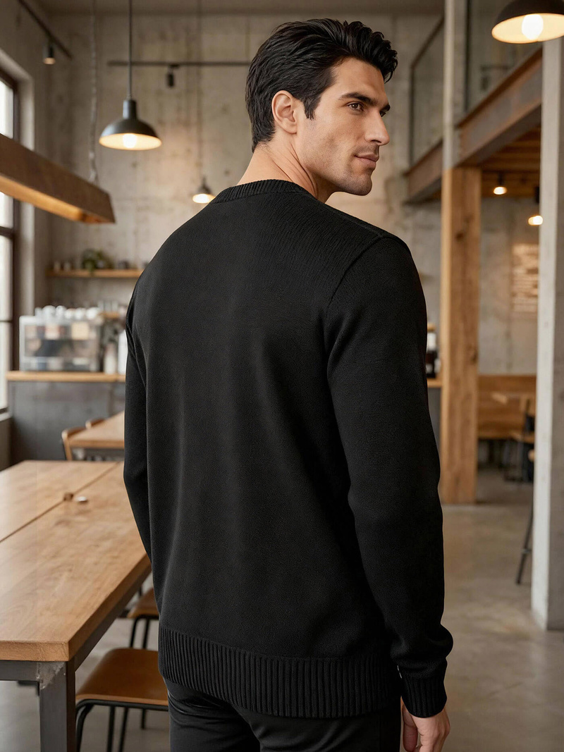 Herren Pullover Schwarz OZONEE JS/59B3610/3