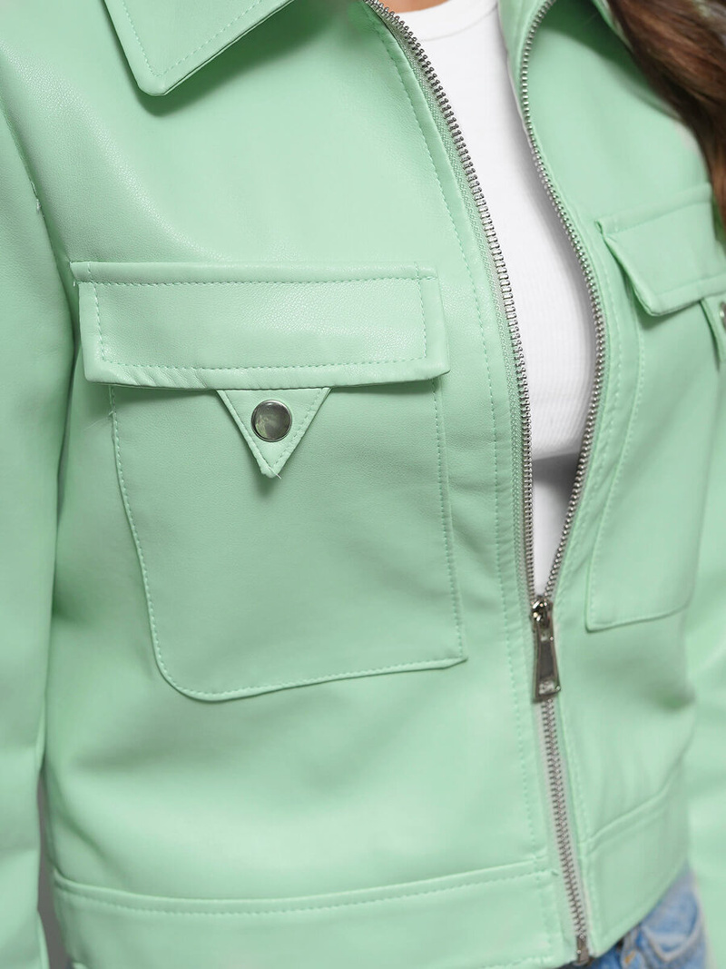 Damen Lederjacke Mintgrün OZONEE O/G117