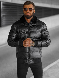 Herren Lederjacke Schwarz OZONEE O/M795Z