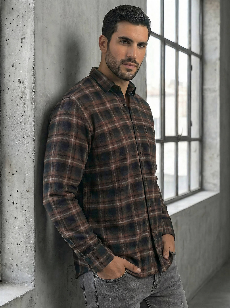 Herren Hemd Dunkelblau OZONEE V/V177Z