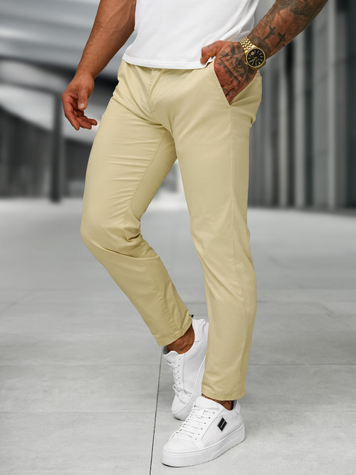 Herren Chino Hose Beige OZONEE BL/SK222/6