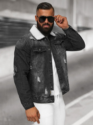 Herren Jeansjacke Sherpa Schwarz OZONEE NB/MJ502NZ