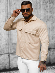 Herren Hemd Beige OZONEE O/GOM23039